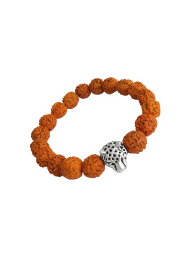 Rudraksha Bracelet Leaopard Heads 